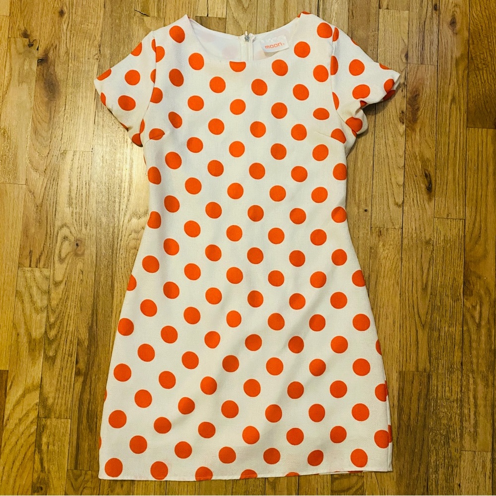 ModCloth Moon Orange Polkadot Mini Dress